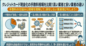 クレジットカード現金化の手数料相場を比較！高い業者と安い業者の違い