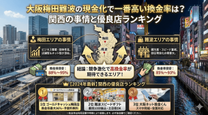 大阪梅田難波の現金化で一番高い換金率は？関西の事情と優良店ランキング