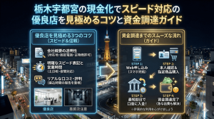 栃木宇都宮の現金化でスピード対応の優良店を見極めるコツと資金調達ガイド