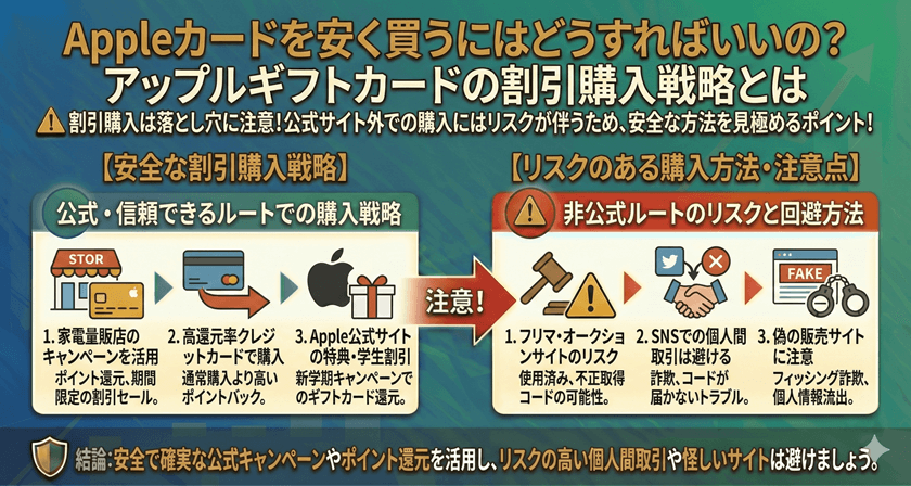 Appleカードを安く買うにはどうすればいいの？アップルギフトカードの割引購入戦略とは