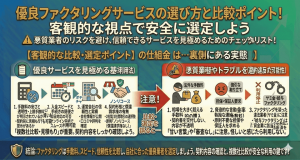 優良ファクタリングおすすめサービスを客観的な視点で選ぶ比較と選定のポイント