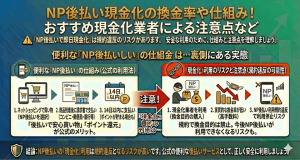 NP後払い現金化の換金率や仕組み！おすすめ現金化業者による注意点など