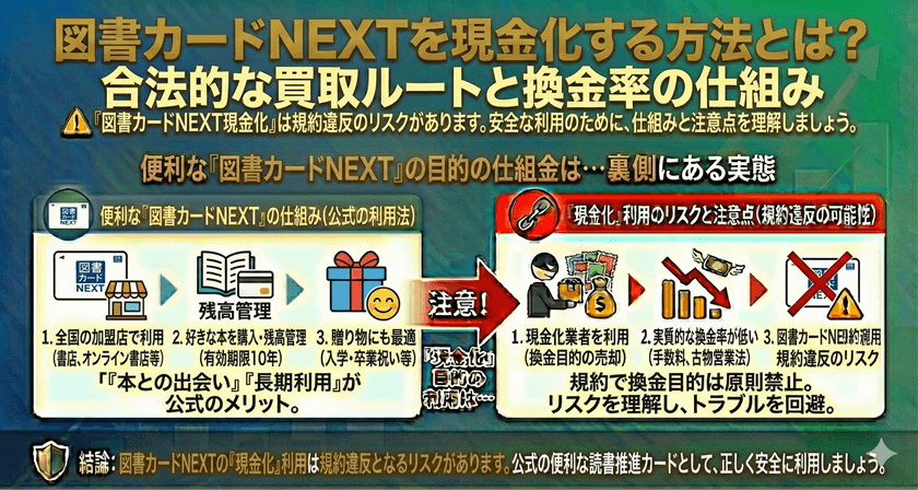 図書カードNEXTを現金化する方法とは？合法的な買取ルートと換金率の仕組み