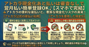 【スマホで完結！】アトカラ現金化あと払いは審査なしで翌月払い簡単登録OK♪
