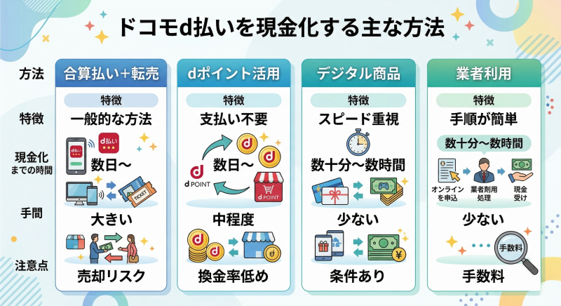 d払い現金化の方法