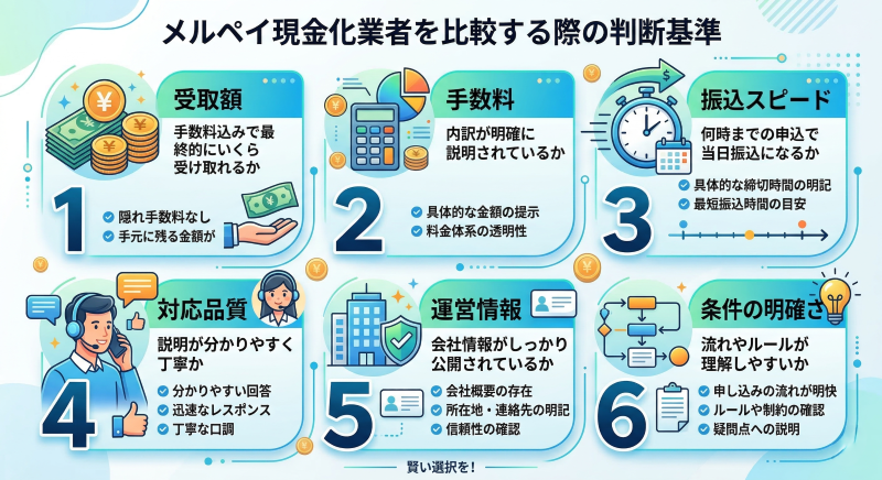 メルペイ現金化の業者比較