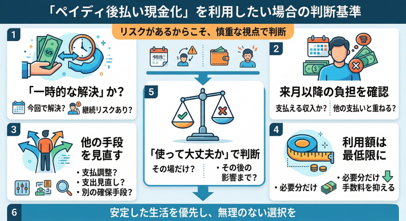 ペイディ現金化を使いたい場合の考え方