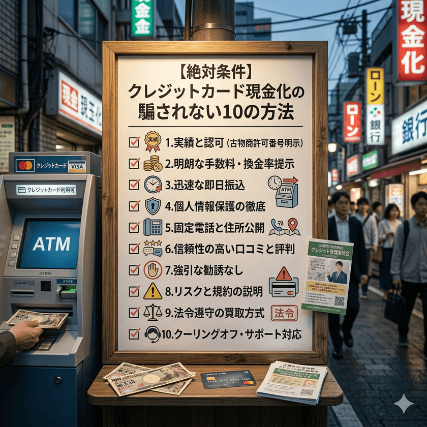 【絶対条件】クレジットカード現金化の優良店を見極める騙されない10の方法リスト