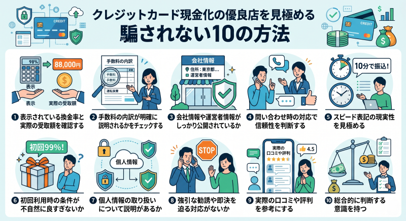 クレジットカード現金化優良店を見極める騙されない10の方法