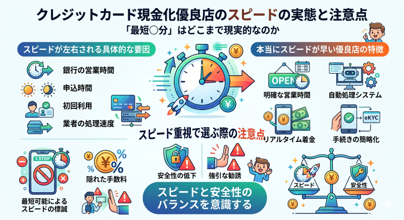 クレジットカード現金化優良店のスピードの実態と注意点