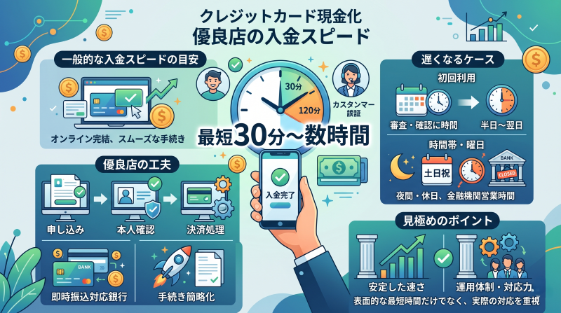 クレジットカード現金化優良店の入金スピード