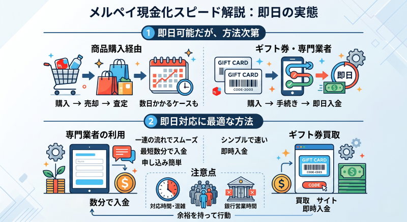 メルペイ現金化は即日でできる？
